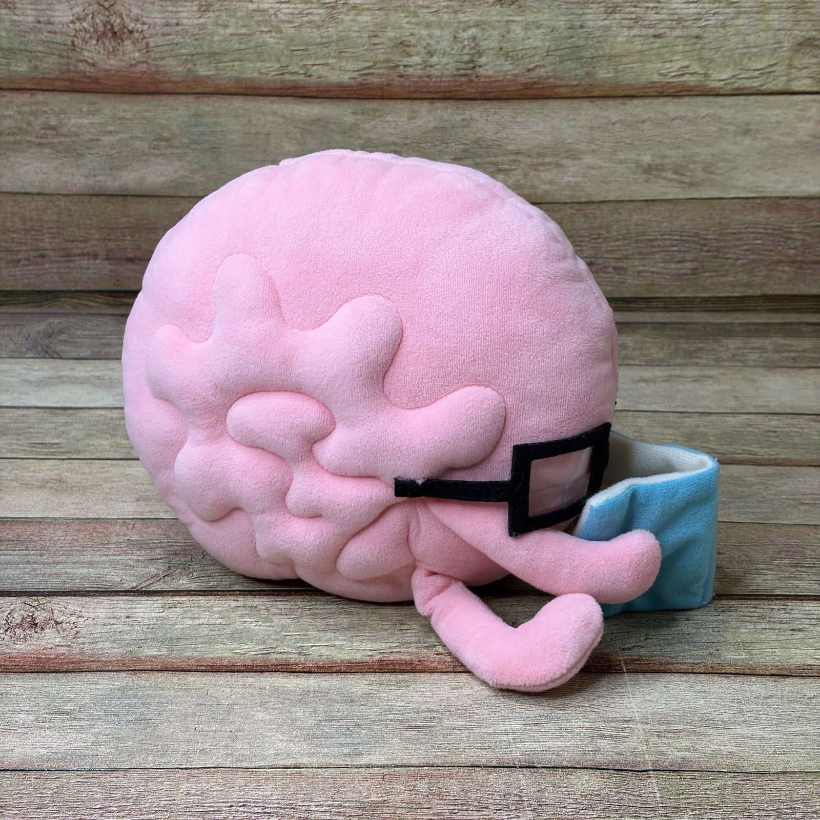 Awkward Yeti Plush Brain Reading Book Glasses Pink Stuffed Doll 10" Retired 