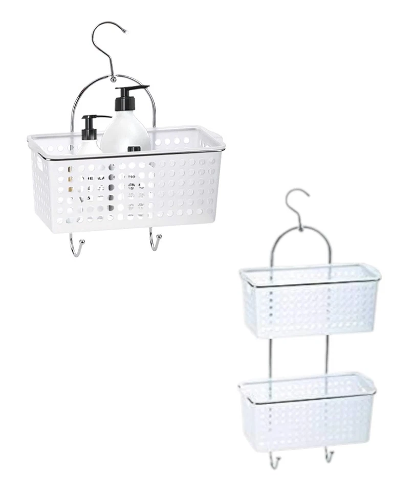 Blue Canyon & Deco Shower Caddies – 1 & 2 Tier No Drill Rust Free Organisers