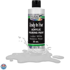 Pouring Masters Luster White Metallic Pearl Ready to Pour Acrylic Pouring Pai...