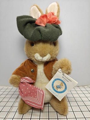 Vtg Beatrix Potter Benjamin Bunny Plush Eden Gift Stuffed Toy Animal with tags 