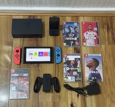 Nintendo Switch Console 32GB Neon Red/Neon Blue Joy-Cons 5 games & accessories 