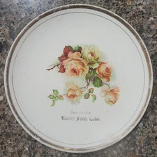 ANTIQUE SOUVENIR ADVERTISING PLATE ROCKY FORD COLORADO