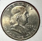 1952D Choice Uncirculated US Franklin SILVER Half Dollar! "Denver Mint"!