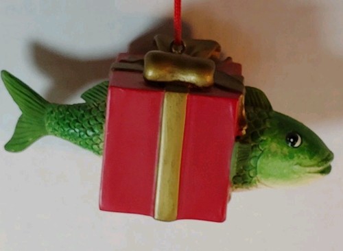 Ornamento Il Mio Pesce Pescatore Preferito Regalo Natale Rosso Verde - Foto 3 di 5