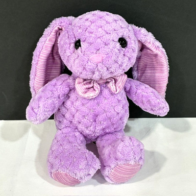 Kelly Toy Purple Waffle Texture Bunny Rabbit Plush Stuffed Animal Toy 7''