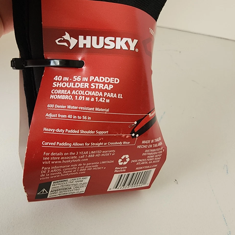 Husky 40"-56" Adjustable Padded Shoulder Strap - Water-Resistant, Heavy Duty - Image 3 of 4