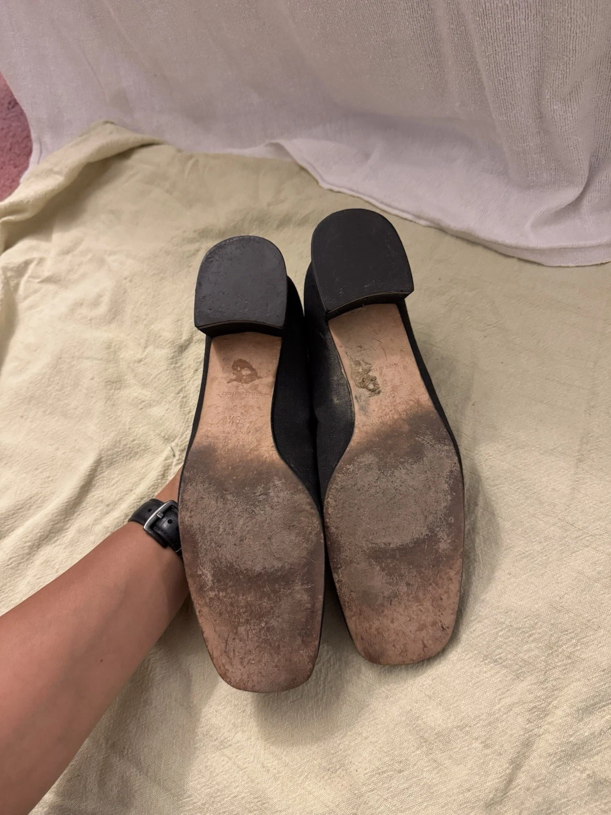 Scarpe eleganti vintage Kate Spade nere con dettagli strass taglia 9 5