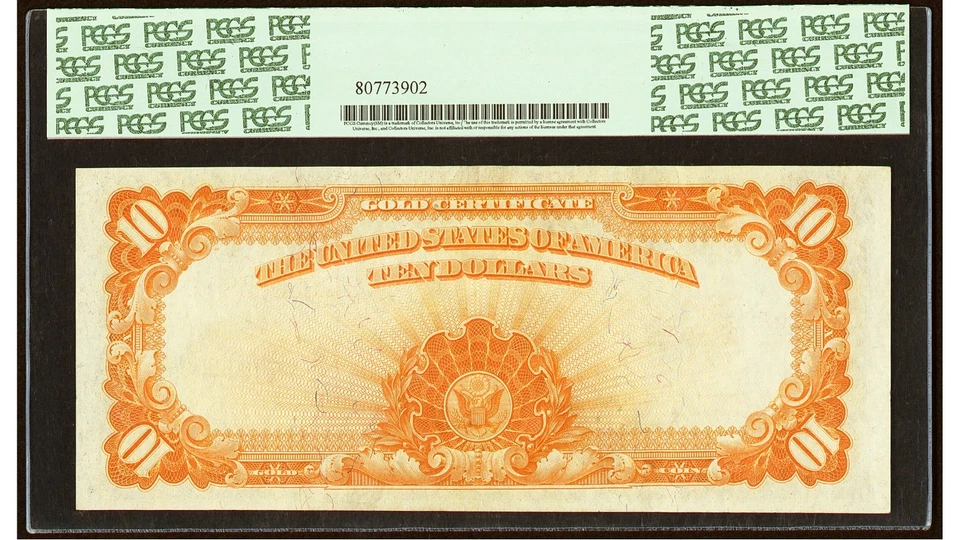 1922 $10 Gold Certificate FR#1173 PCGS Gem 65 PPQ - Image 2 of 2