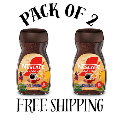 (2PACK) NESCAFÉ CLÁSICO Colombia, Medium Roast, Instant Coffee, 6 oz, 1 Jar
