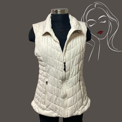 Bagatelle Collection White Quilted Sleeveless Vest - Size L