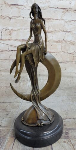 Sinnlich Erotik Hautfarben Buchse Damen Venus Mond Bronze Statue Kunstwerk Deco - Bild 1 von 10