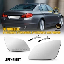 Mirror Glass Heated For 2010-16 BMW 528i 535i 550i 535D 640I | Right Left Side T