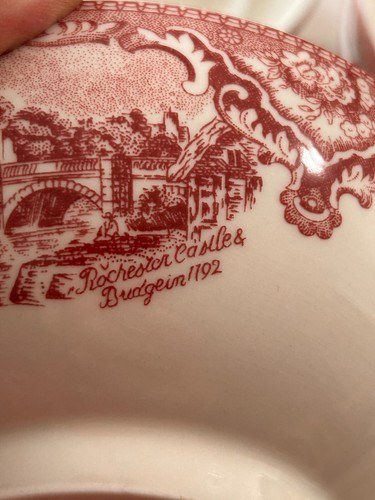 6 Pc Johnson Bros Old Britain Castles Pink Oatmeal Bowls - Picture 5 of 11