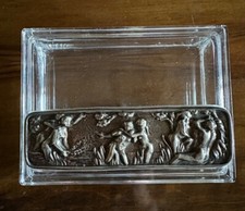 Portagioie porta oggetti scatola in cristallo e argento antico originale