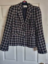 Christian Berg Womens Smart black/brown & white checks Jacket/blazer Size 10