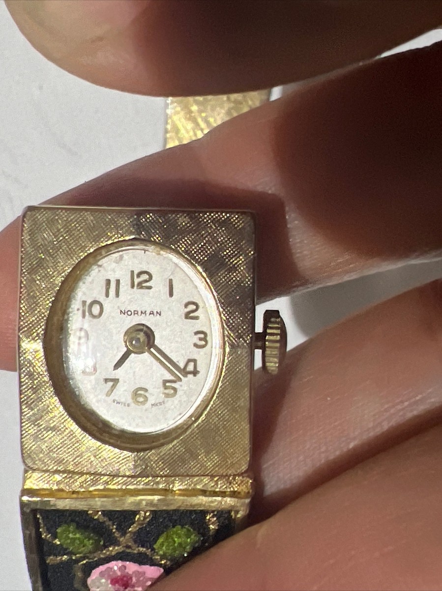 Vintage Norman De Luxe Swiss Made 1950’s-1960’s Wind Up Gemstone Watch 6” W8 Vintage 50 main image 2