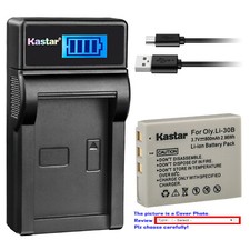 Kastar Battery LCD USB Charger for Olympus Li-30B Battery Li-30C Li30C Charger
