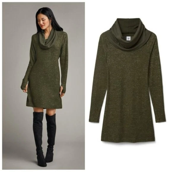 cowl neck sweater dress