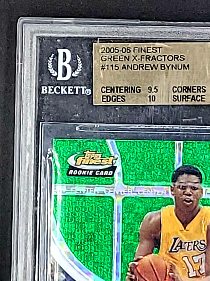 2005 Topps Finest Green Xfractor #115 Andrew Bynum RC Rookie /69 BGS 9.5 POP 7 - Image 4 of 4