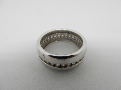 *ALIANZA DE BODA DAMAS PLATA ESTERLINA Y CIRCONITAS CÚBICAS, TALLA 7,75 #W493 - Imagen 9 de 9