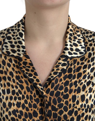 DOLCE & GABBANA Top Brown Leopard Print Long Sleeves Blouse IT40/US6/S 1880usd - Picture 4 of 8