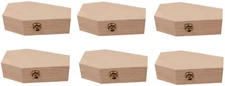 6 -Small Wood Funeral Coffins, 6" Size, Fillable for Parties, Goth, Pet Burials