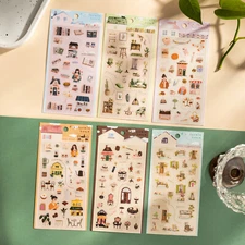 Warm Home Flat Stickers Landscape Scrapbooking Sticker Journal Planner Supplies