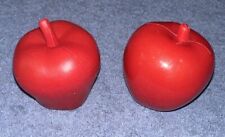 2 Plastic Pretend Play Red Apples - Fake Kitchen Food