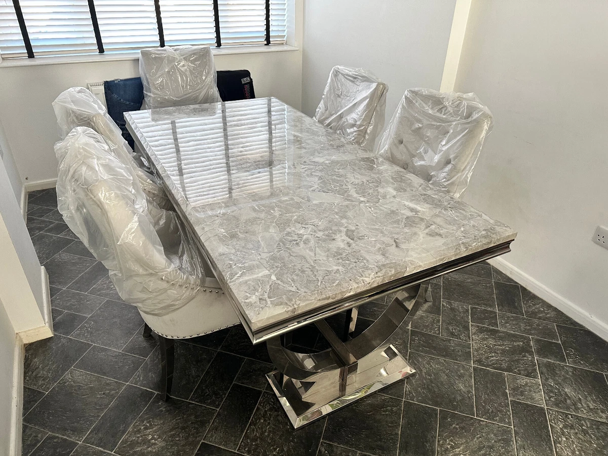 Roma grey 2024 marble dining table