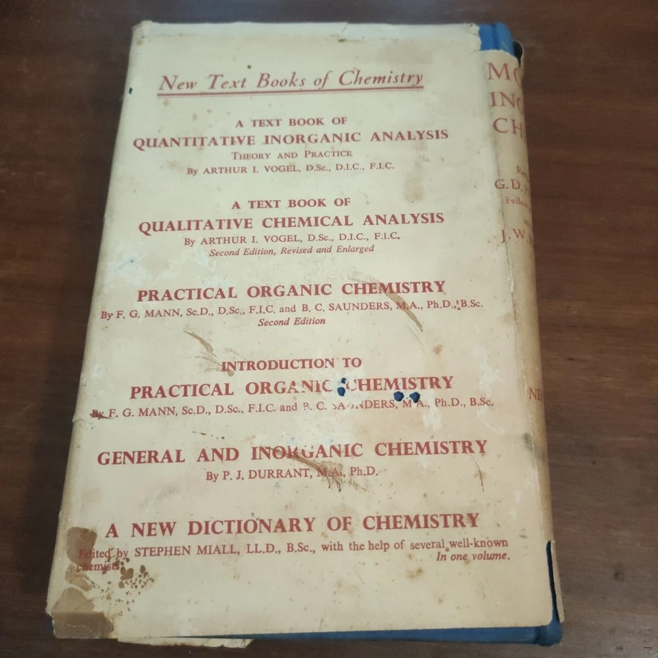 Mellor's Modern Inorganic Chemistry New Revised Edition 1940 Hardcover & DJ - Image 2 of 4