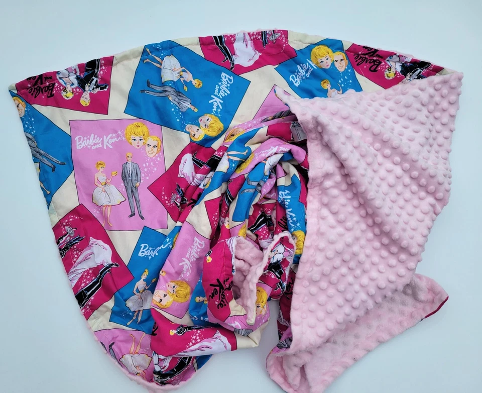 芭比娃娃和肯印花棉质毯子儿童毯子,毯子,芭比毯子 — 第 3/4 张图片