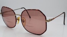 Vintage Welling Daphne Brown Gold Oval Metal Sunglasses FRAMES ONLY