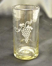 Etched Grape Cluster Iced Tea Glasses, 16 Ounces, Set of 4