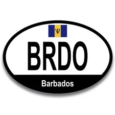 Barbados Barbadian Euro Oval Magnet Decal, 4x6 Inches, Automotive Magnet