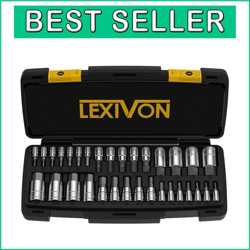 Complete 32-Piece SAE & Metric Hex Socket Set - Rust-Resistant Premium Tools