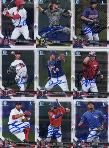 BRENT ROOKER SIGNED 2018 BOWMAN CHROME PROSPECT ROOKIE CARD AUTO