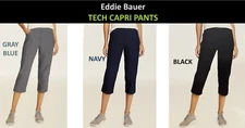 Eddie Bauer Women's Tech Capri Nylon Outdoors Hiking Walking Everyday Pants