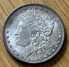 1896 Morgan $1 Silver Dollar - Uncirculated. Nice Rim Toning.