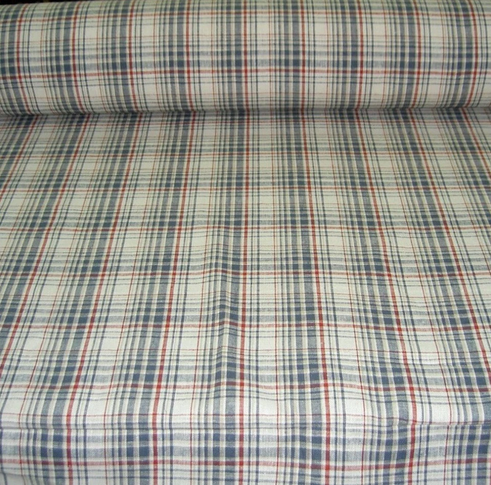 1.33 Yards Ralph Lauren Eagle Point Plaid Blue/Red - Image 4 of 4