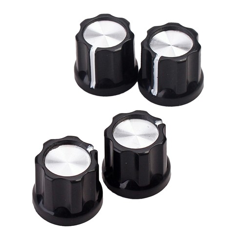 2 Stück Aluminiumfolie Regler Lautstärkeregler Silber Topfknöpfe D-Typ Schaft - Bild 9 von 12
