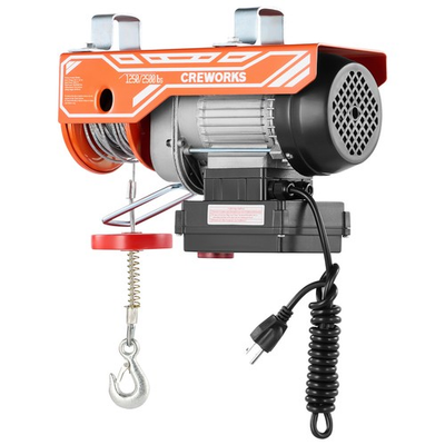 #ad CREWORKS Electric Hoist 110V 500 1500 2500 Lbs Winch with Remote Control $74.99
