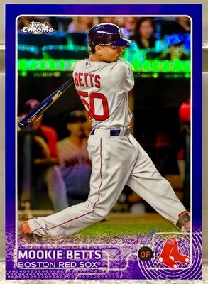 JERSEY # MATCH 2015 Topps Chrome Mookie Betts #67 Purple Refractor 50/250! LAD!