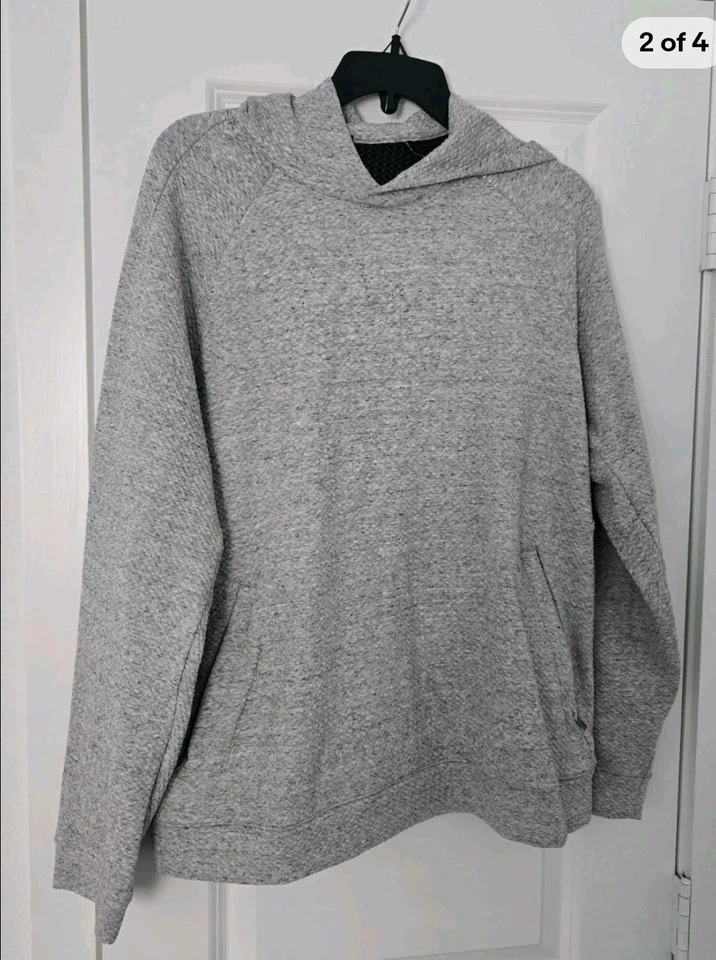 Sudadera con Capucha Lululemon Texturizada Doble Tejido Jaspeado Melodía Gris Claro/Negro Talla M Foto 2 de 4