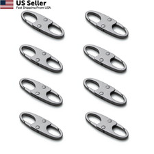 Anti Theft Zipper Clips Double Opening Carabiner Zinc Alloy 8Pcs Space Grey USA