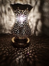 Lampada da tavolo orientale marocchina in ottone orientale pezzo unico ottone Fes