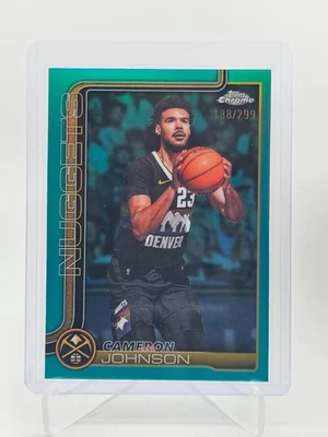 CAMERON JOHNSON 2025-26 TOPPS CHROME UPDATE TEAL REFRACTOR /299 #69 Q0895 - Image 1 of 2