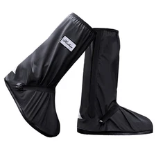 USHTH Black Waterproof Rain Boot Shoe Cover with Reflector 1 Pair Small