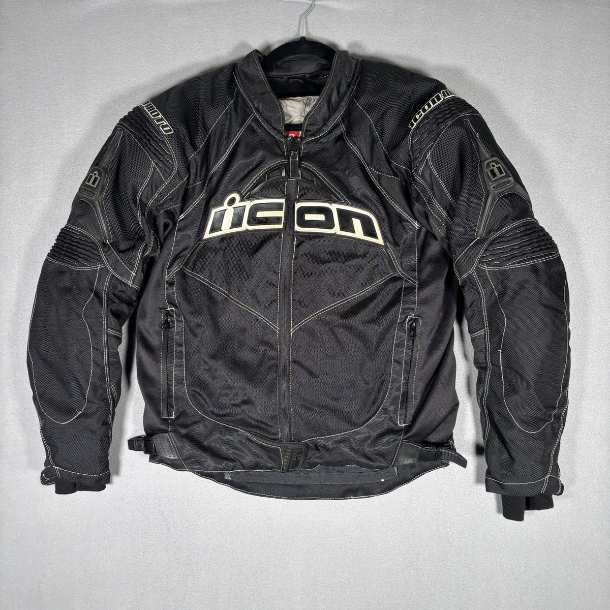 Icon Contra Armored Motorcycle Jacket Mens Small Black Mesh