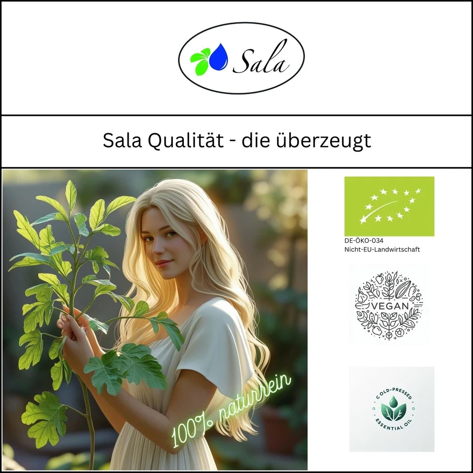 Sala Rizinusöl kaltgepresst 100% reines Rizinus Öl BIO 1000 ml 1 L Glasflasche - Bild 2 von 4