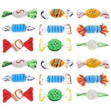 12pcs Handmade Vintage Murano Style Various Glass Sweets Glass Candy Ornament...